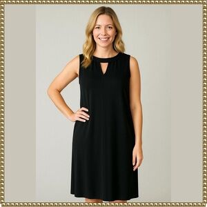 J. Jill Black Keyhole Neck Midi Dress Size 1X